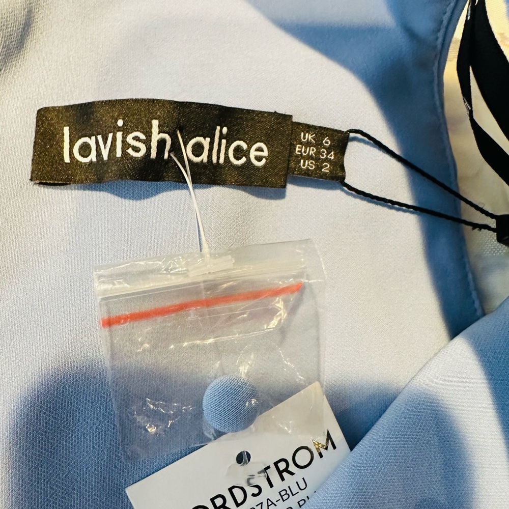 Lavish Alice Origami One-Shoulder Midi Cocktail Dress in cornflower blue Size 2 - Picture 6 of 7
